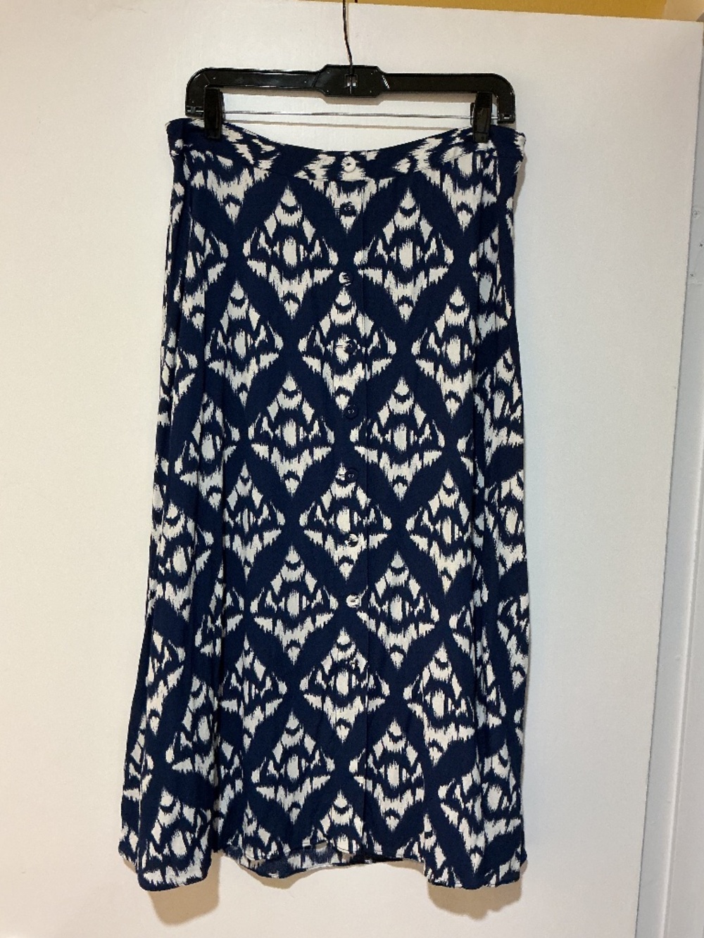 Talbots Navy White Graphic Print Maxi Skirt 12
